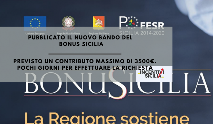 Immagine articolo: Pubblicato il nuovo bando del BonuSicilia: contributi fino a 3.500 € per le imprese siciliane