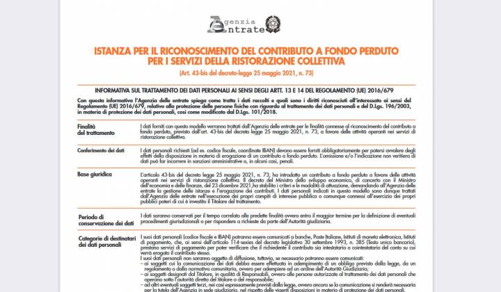 Immagine articolo: Nuovi Contributi a fondo perduto per la ristorazione collettiva: domande a partire dal 6 giugno