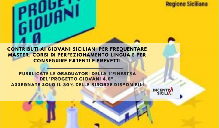 Immagine articolo: Prorogata la II finestra del "Progetto Giovani 4.0": contribuiti ai giovani siciliani per master, corsi di perfezionamento e brevetti. Pubblicate anche diverse FAQ
