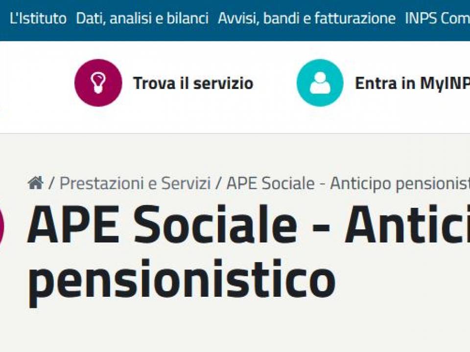 Immagine articolo: Fino al 15 Luglio le domande per richiedere l'anticipo della pensione dall'INPS