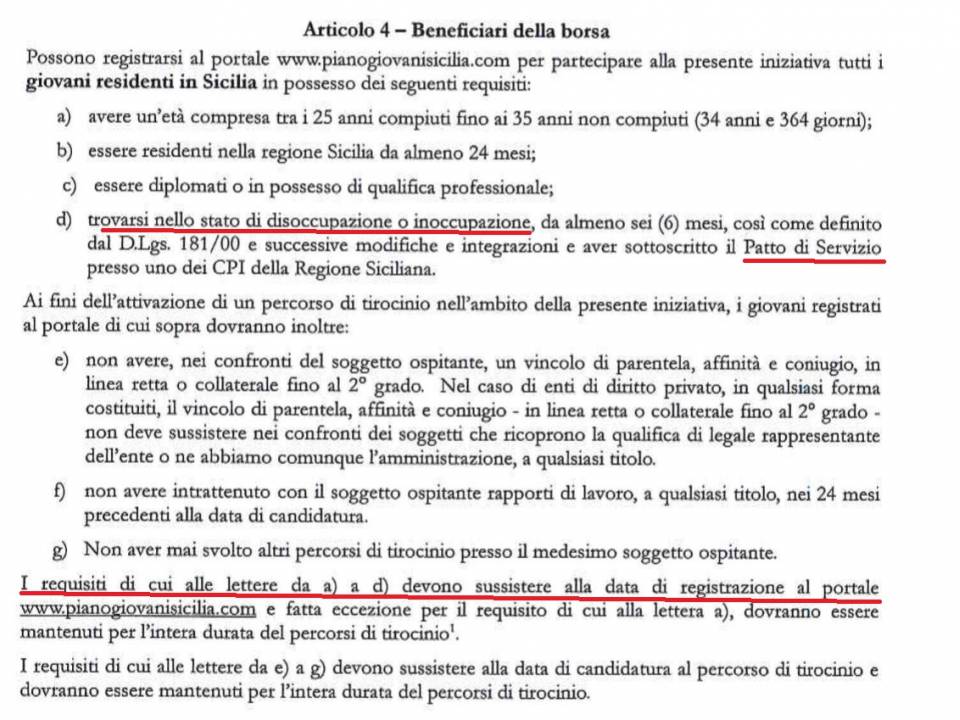 Immagine articolo: Domani iniziano le iscrizioni per i tirocinanti al PianoGiovani: ma avete già la D.I.D. e sottoscritto il Patto di Servizio?