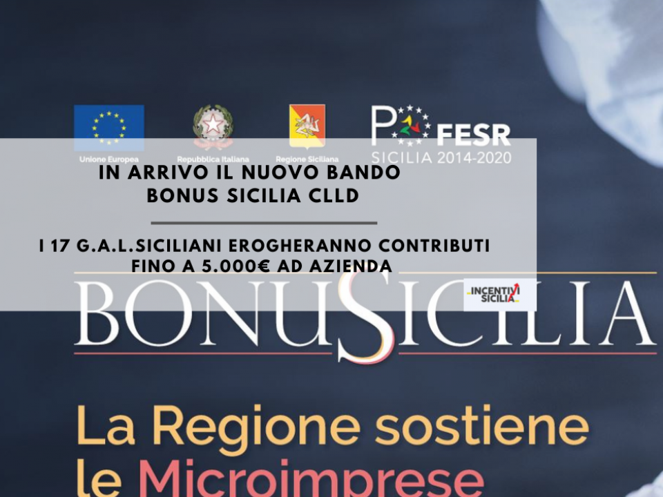 Immagine articolo: BonuSicilia CLLD: nuovo contributo a fondo perduto fino a 5.000 € per le aziende siciliane