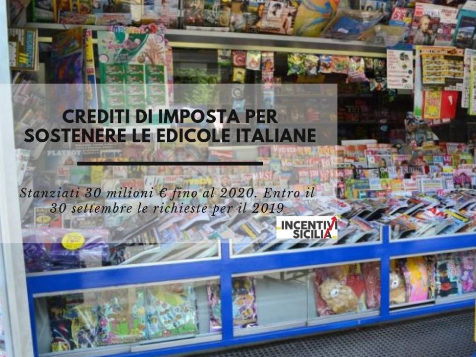 Immagine articolo: Crediti di imposta per sostenere le edicole italiane. Stanziati 30 milioni € fino al 2020
