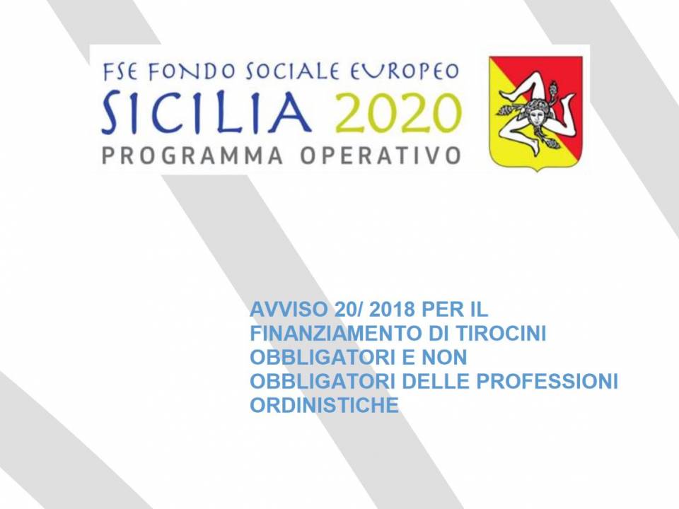 Immagine articolo: Pubblicate le graduatorie dell'avviso 20/2018 del FSE. Finanziati 694 i tirocini da 600 € al mese per i giovani aspiranti professionisti siciliani