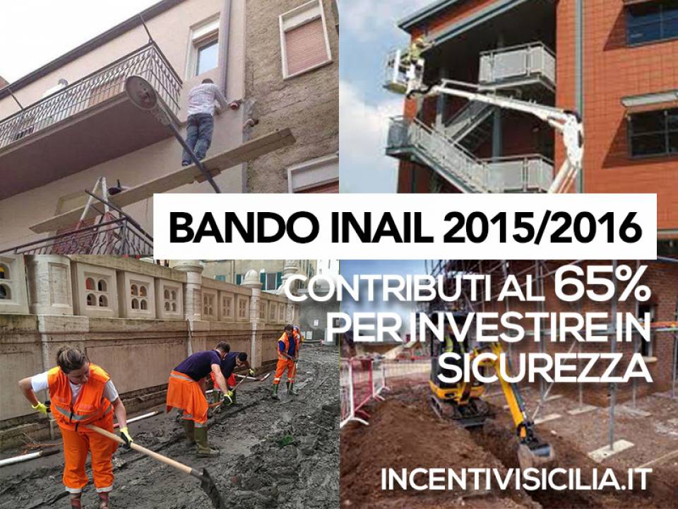 Immagine articolo: Contributo al 65% con il bando INAIL 2015: 17 mil €  per le aziende siciliane e 276 per tutta l'Italia