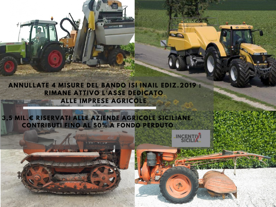 Immagine articolo: Annullate 4 misure del Bando ISI INAIL 2019: Salvo solo l'asse 5 riservato alle aziende agricole